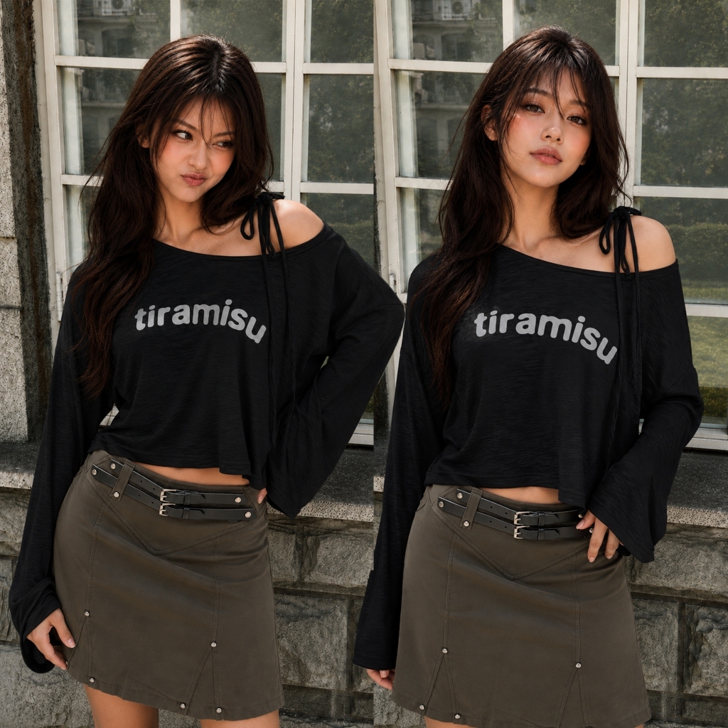 MADMIND Áo Nữ Trễ Vai Cột Dây Tay Dài Tiramisu D16 (Xuyên Thấu Nhẹ) - Áo Lệch Vai Mặc Mùa Hè Màu Vàng, Xám, Xanh Tiffany | BigBuy360 - bigbuy360.vn