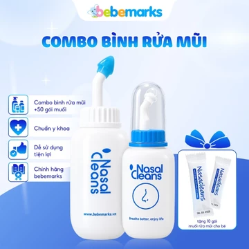 Bình Rửa Mũi Cho Bé Kèm Muối Rửa Mũi | Dụng Cụ Vệ Sinh Mũi Xoang, Làm Sạch Khoang Mũi