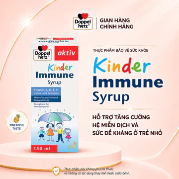 Siro tăng đề kháng cho bé Doppelherz Kinder Immune Syrup hỗ trợ phòng ngừa ốm vặt cho bé