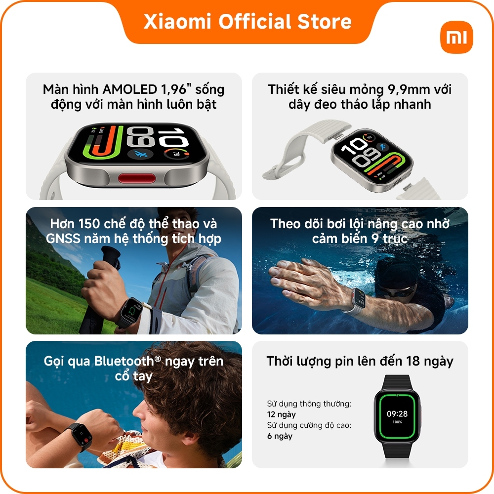 Đồng Hồ Thông Minh Xiaomi Redmi Watch 6 Lite I Thời lượng pin lên đến 18 ngày I Màn hình AMOLED 1,96" | BigBuy360 - bigbuy360.vn