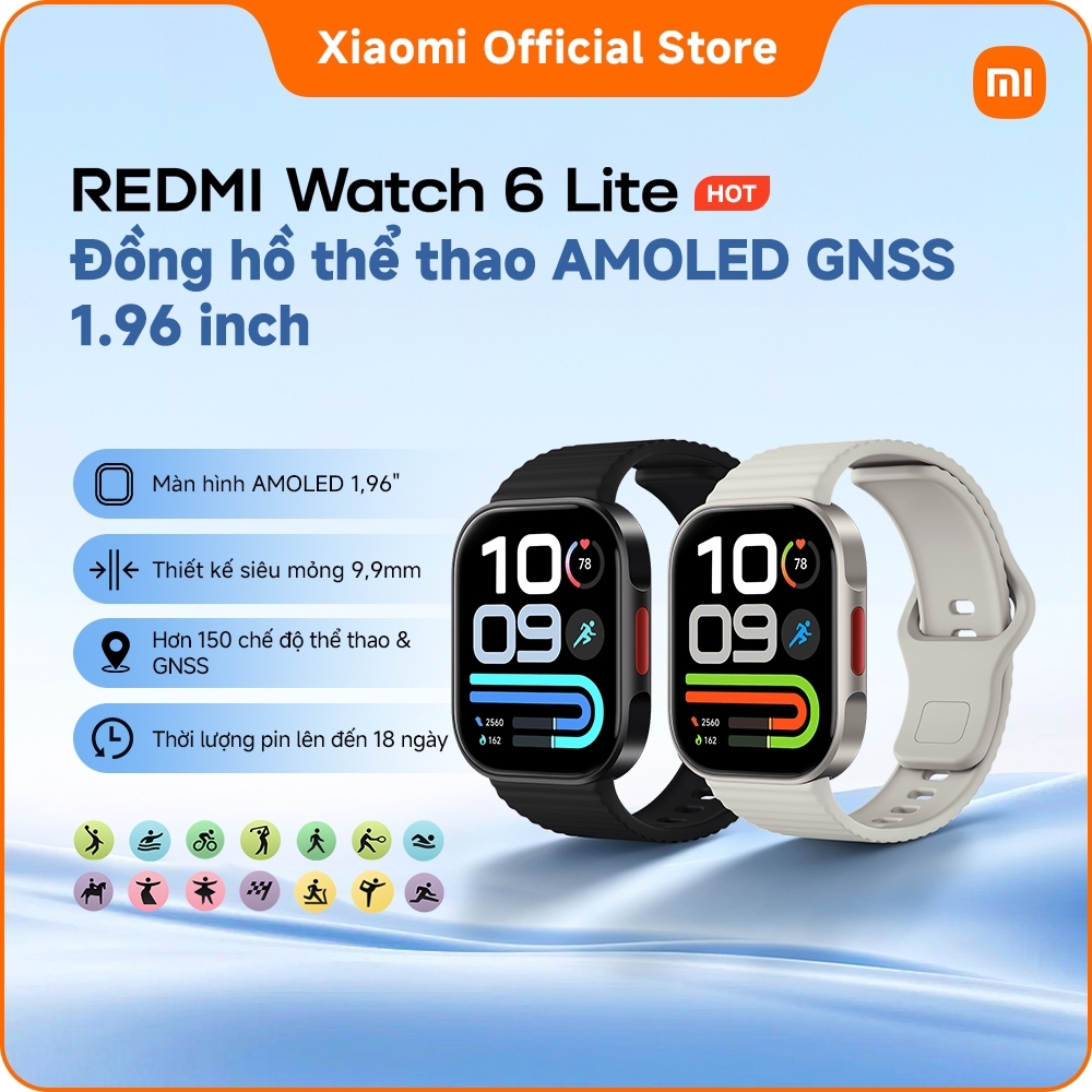 Đồng Hồ Thông Minh Xiaomi Redmi Watch 6 Lite I Thời lượng pin lên đến 18 ngày I Màn hình AMOLED 1,96" | BigBuy360 - bigbuy360.vn