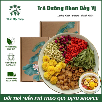 ✅[CHÍNH HÃNG]Trà Dưỡng Nhan 7 Vị (Gồm: Hoa Cúc; Nụ Hoa Hồng; Long Nhãn; Kỷ Tử; Táo Đỏ, Cỏ ngọt, Hoa nhài)