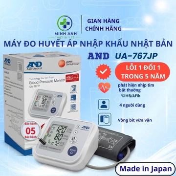 Máy đo huyết áp nhập khẩu Nhật Bản A&D UA-767JP bảo hành 5 năm 1 đổi 1
