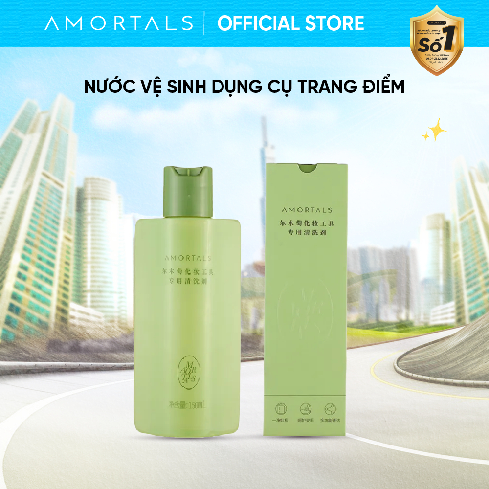 Nước Vệ Sinh Dụng Cụ Trang Điểm AMORTALS Làm Sạch Nhanh, Dịu Nhẹ, Khử Khuẩn Hiệu Quả Cho Dụng Cụ Makeup