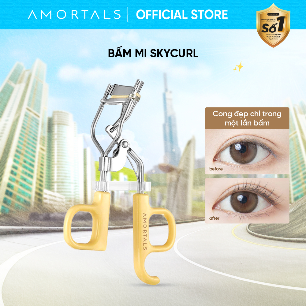 Bấm Mi Sky Curl Amortals Thép Không Gỉ, Giữ Nếp Tốt, Giúp Mi Cong Vút， Thiết Kế Thoải Mái Dễ Dùng-Mút Đệm Dày
