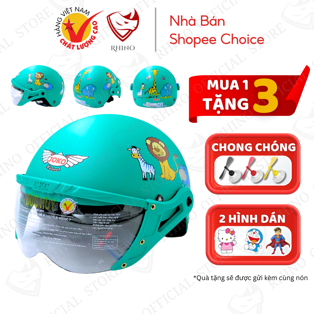 [HỎA TỐC] Mũ Bảo Hiểm Cho Bé 1 - 12 Tuổi | Nón Bảo Hiểm Cho Bé ĐỨC HUY RHINO Có Kính Bền Nhẹ XLT