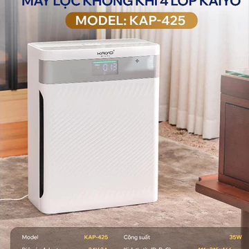 Máy lọc không khí Kaiyo KAP-425 được thiết kế với hệ thống lọc 4 lớp, phù hợp sử dụng trong phòng ngủ, phòng khách