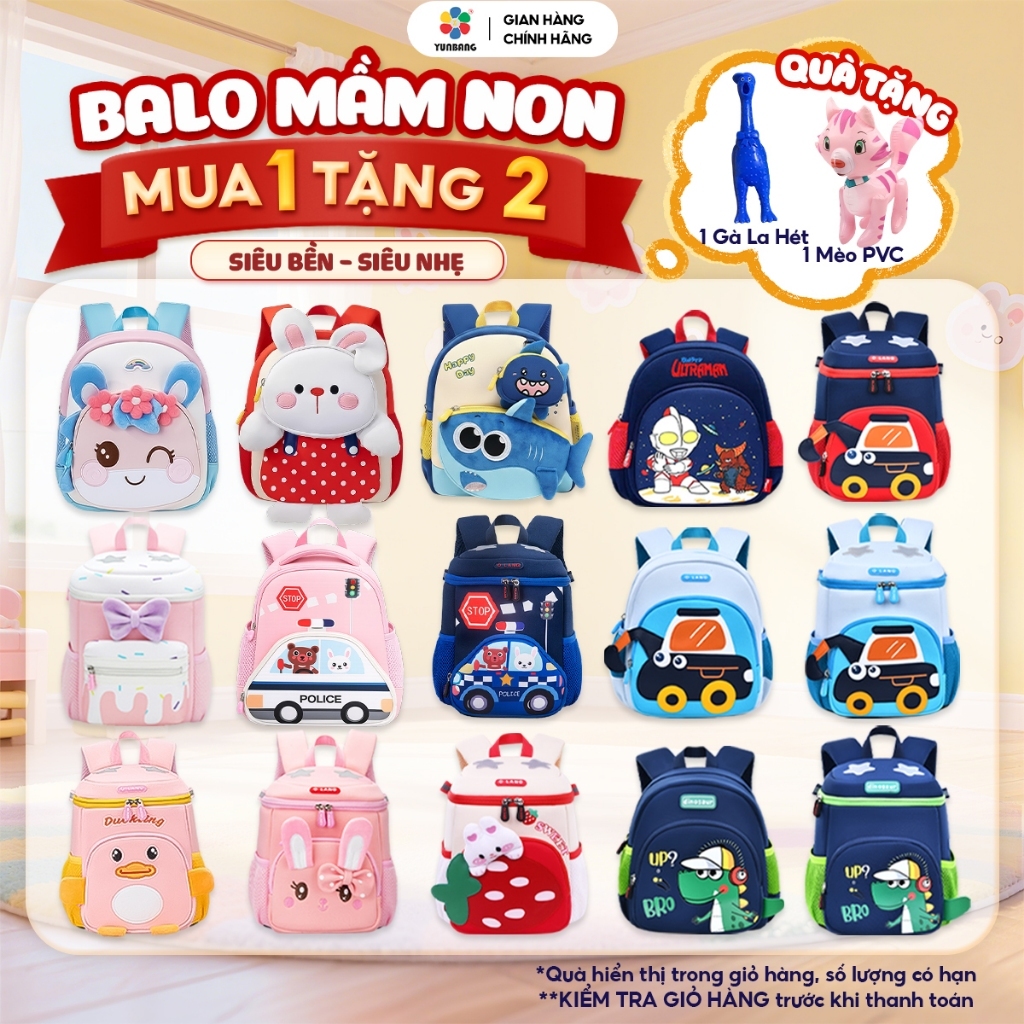 Balo Mầm Non Cho Bé 1–6 Tuổi, Balo Trẻ Em Mẫu Giáo Đi Học Siêu Nhẹ Chất Liệu Cao Cấp
