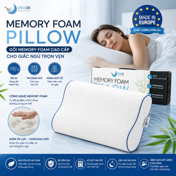 Gối Ngủ DREAMZIE, Gối Chống Đau Mỏi Cổ, Cho Người Khó Ngủ, Thoái Hóa Đốt Sống, Nhập EU, giadungnhapkhau19