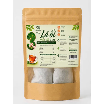 [ 60 túi ] Trà LÁ Ổi mix Lá Sen, Lá Mát, Sơn Mật, Cỏ Ngọt - đóng 60 túi lọc x 3g
