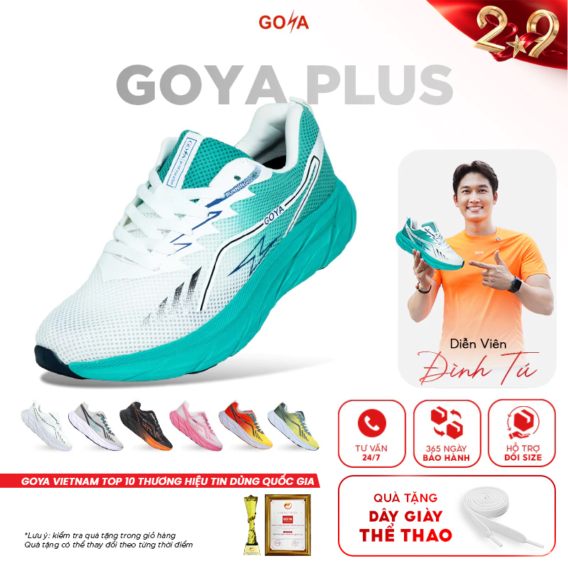 [Tặng dây giày] Giày thể thao chạy bộ nam nữ Goya Plus năm 2026, siêu nhẹ, siêu êm nẩy vượt trội