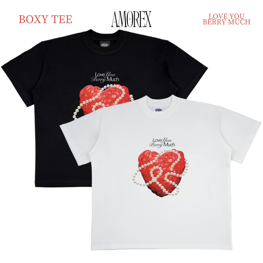 Áo Thun Unisex Amorex Love You Berry Much Chất Cotton 250gsm Cao Cấp, Form Boxy Rộng Rãi | BigBuy360 - bigbuy360.vn