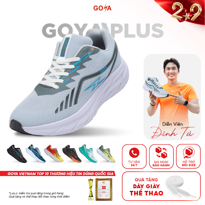 Giày thể thao chạy bộ nam nữ Goya Plus năm 2026 siêu nhẹ, siêu êm, chống trơn trượt, siêu thoáng khí