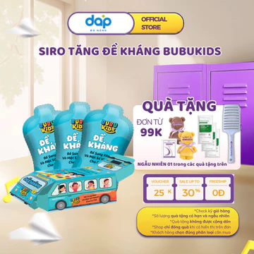 Siro tăng sức đề kháng cho trẻ em GROW BUBUKIDS bổ sung kẽm và vitamin tổng hợp hộp 20 gói