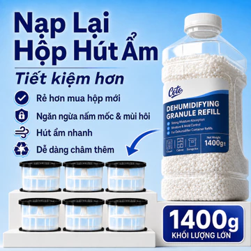 hộp hút ẩm bổ sung 1400g dùng lâu dài mua chai = nhiều hộp tiết kiệm chi phí hộp chống ẩm