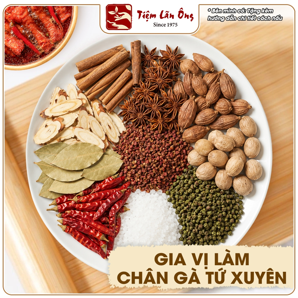 Set gia vị nấu chân gà cay tê Tứ Xuyên, làm đồ ăn vặt cay ngon chuẩn vị nội địa, dễ làm tại nhà