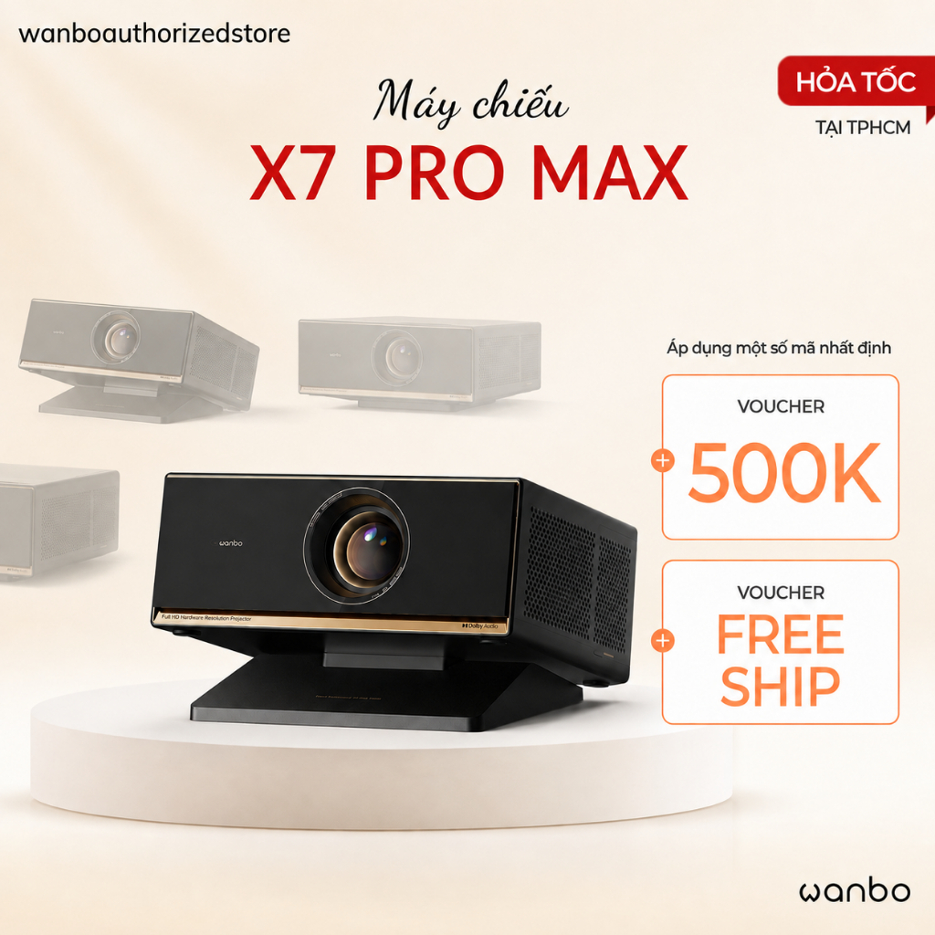 Wanbo X7 Pro Max  Máy chiếu Full HD, 1500 ANSI