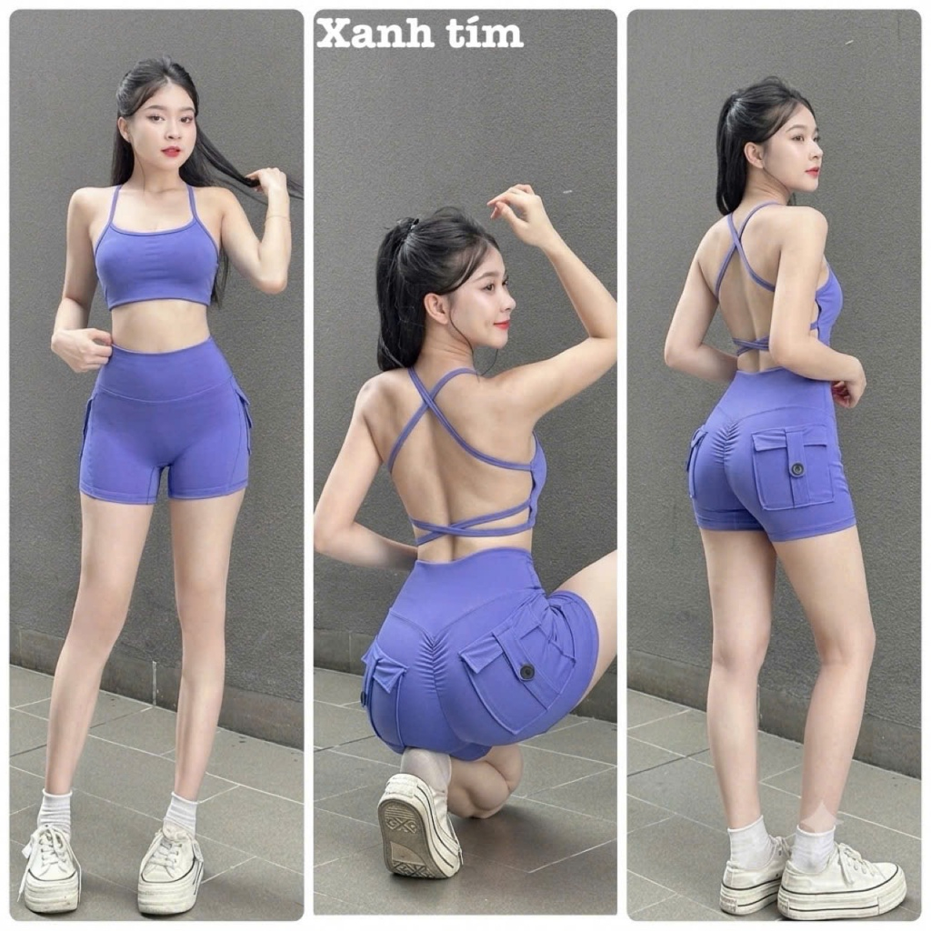 Set Đùi Tập Gym, Aerobic Nữ Túi Hộp Dây Lưng Hot Hit