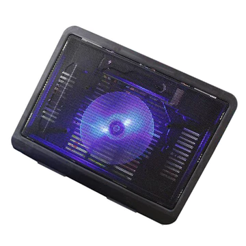 Đế Tản Nhiệt Laptop N19 (1 Quạt Siêu Lớn 14cm Cực Mát) - Mặt lưới kim loại tản nhiệt nhanh, đèn LED xanh,kết nối USB