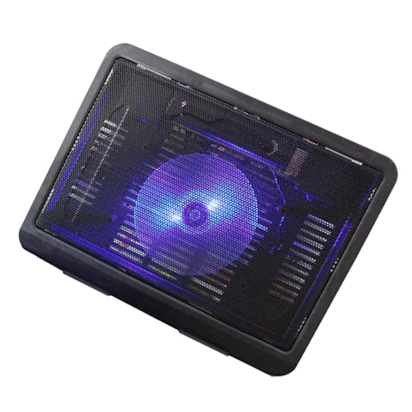 Đế Tản Nhiệt Laptop N19 (1 Quạt Siêu Lớn 14cm Cực Mát) - Mặt lưới kim loại tản nhiệt nhanh, đèn LED xanh,kết nối USB