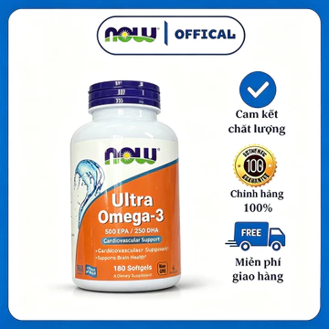 Viên dầu cá Now Ultra Omega-3 500 EPA/250 DHA Fish Oil Hỗ Trợ Đẹp Da, Cải Thiện Thị Lực, Giảm Mụn