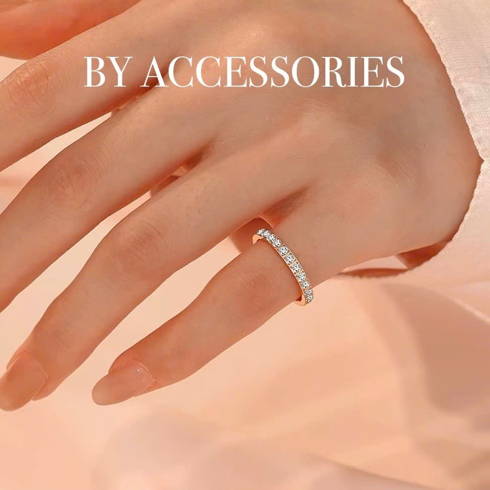 Nhẫn nữ unisex titan đính đá lấp lánh nhiều kiểu size nhỏ 2 3 4 đeo ngón út không gỉ BY ACCESSORIES