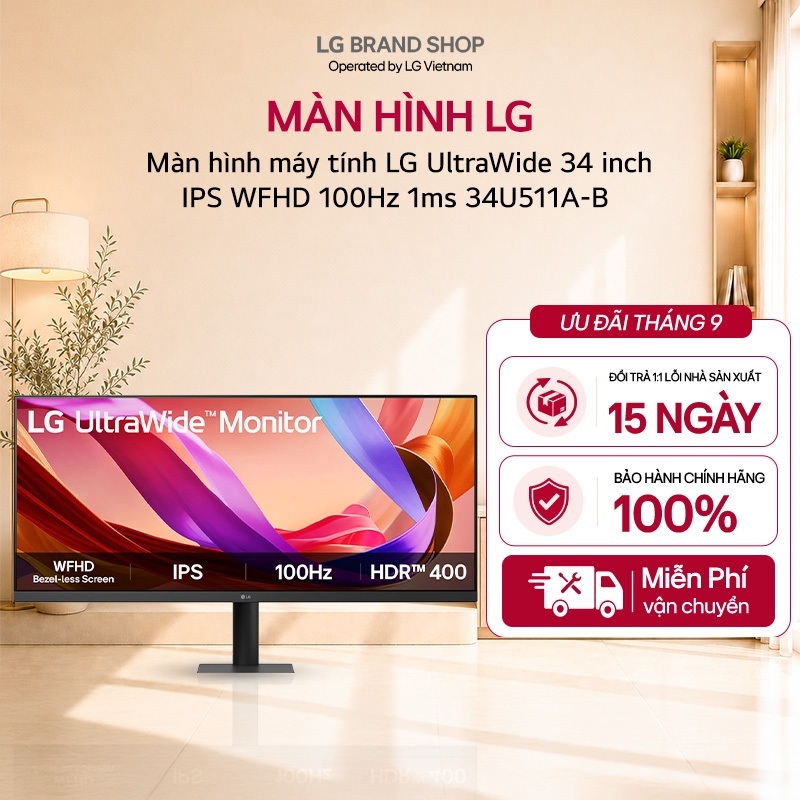 [Chỉ giao miền Nam] Màn hình máy tính LG UltraWide 34 inch IPS WFHD 100Hz 1ms 34U511A-B | BigBuy360 - bigbuy360.vn