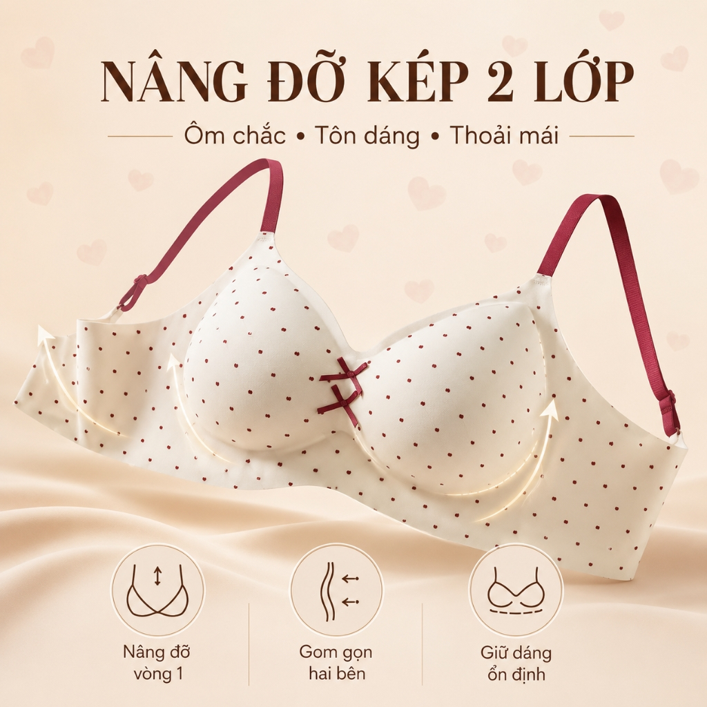 [DEAL SỐC] Áo Ngực Nữ Không Gọng Cúp 3D – Bra Nâng Đỡ Vòng 1, Form Ôm Đẹp Chất Liệu Mềm Thoáng Khí DOPICO A967