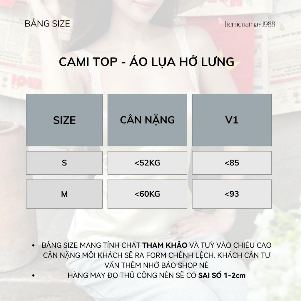 CAMI TOP - Áo Kiểu Lụa Bóng Hở Lưng Phối Ren Tôn Dáng Sang Chảnh Dễ Phối | BigBuy360 - bigbuy360.vn