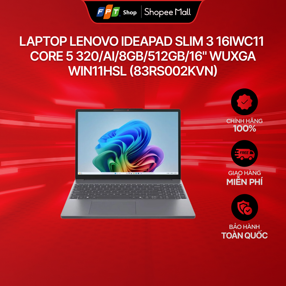 Laptop Lenovo IdeaPad Slim 3 16IWC11 Core 5 320/AI/8GB/512GB/16" WUXGA/Win11HSL (83RS002KVN)