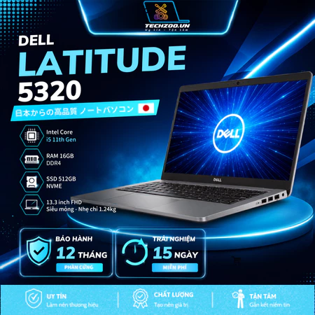 Laptop Dell Latitude 5320 I5-1135G7 / I7-1165G7,upto 32GB RAM,13.3inch FHD nhỏ gọn nhẹ, 1.1kg, bảo hành 12 tháng