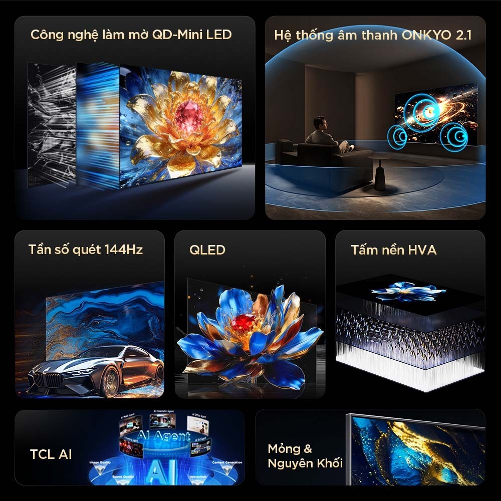 【Livestream】TCL 55 inch QD-MiniLED mới 55T8D, tần số quét siêu cao 144Hz, HDR10+, Chứng nhận Dolby Atmos, Lắp 0đ HCM HN | BigBuy360 - bigbuy360.vn
