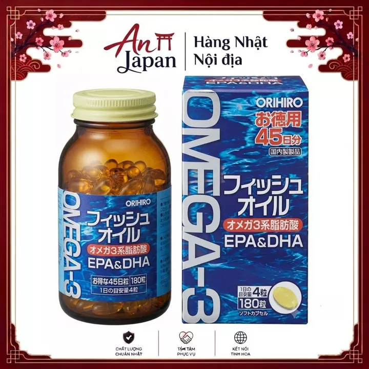 Dầu Cá Omega 3 Orihiro Bổ Sung Omega 3, Hỗ Trợ Chăm Sóc Sức Khỏe Hằng Ngày Hàng Nhật Nội Địa