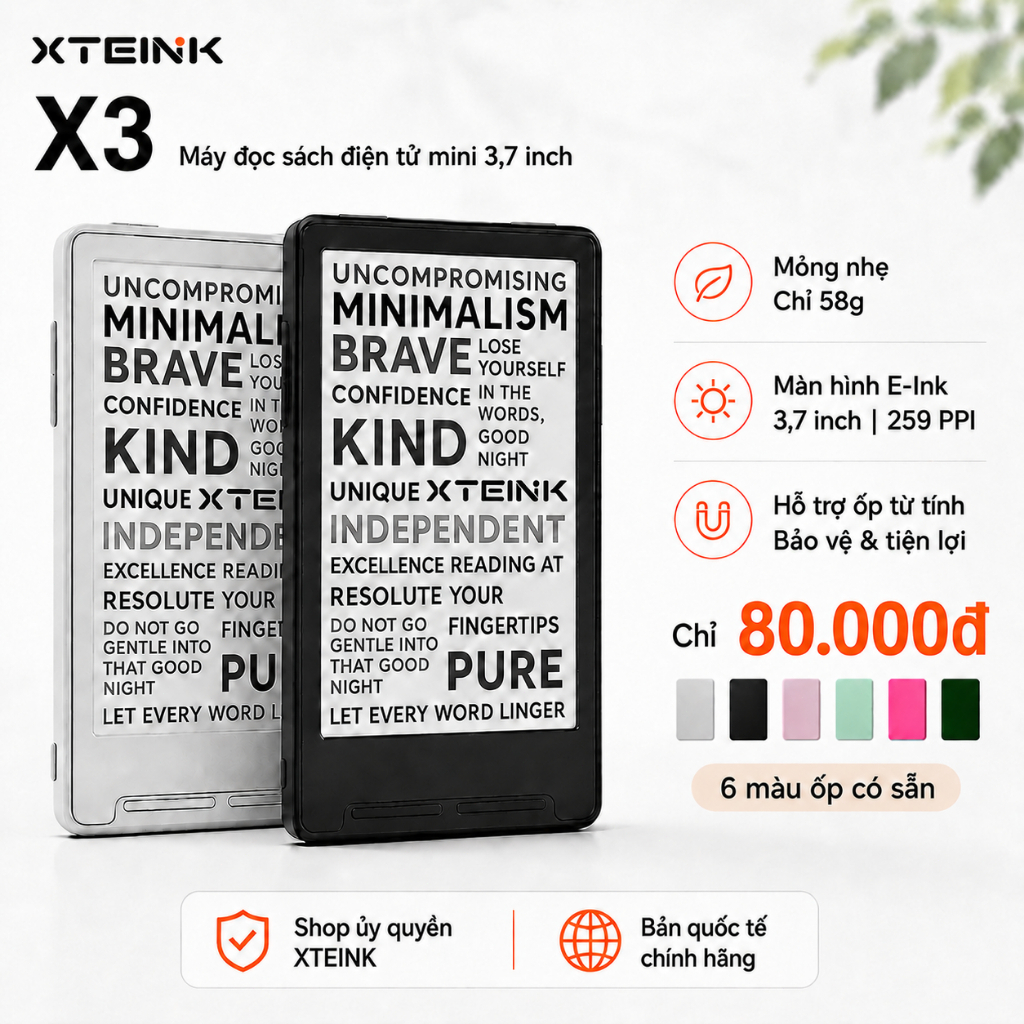 [Hàng Có Sẵn - Giao Nhanh] XTEINK X3 Chính Hãng Bản Quốc Tế | E-Ink 3.7 Inch | Hệ Thống Chính Hãng Hỗ Trợ Tiếng Việt