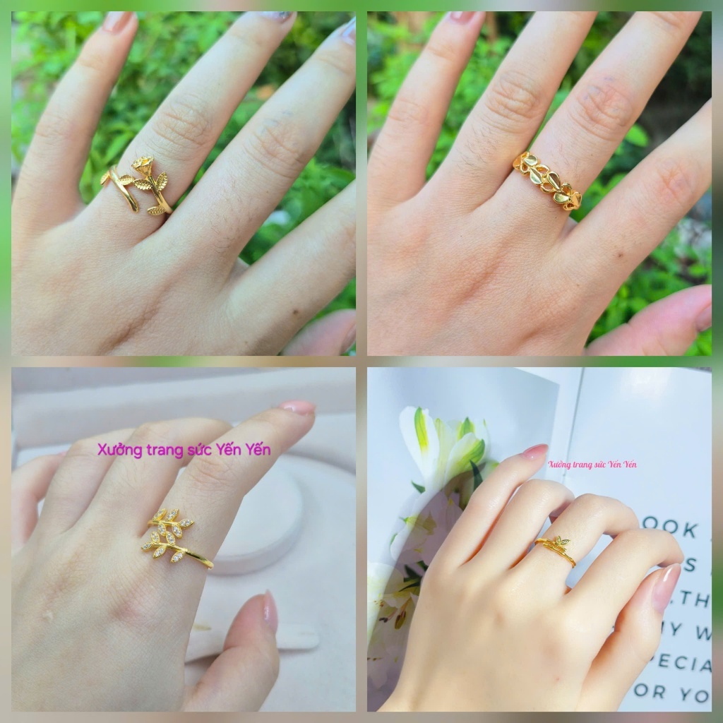 Nhẫn Đồng Nữ Free Size, Nhẫn Đồng Vàng Không Phai, Không Rỉ