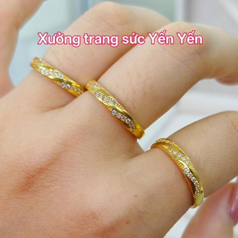 Nhẫn đôi nam nữ 02 - nhẫn đồng vàng đúc đặc, không han rỉ Trang sức Yến Yến