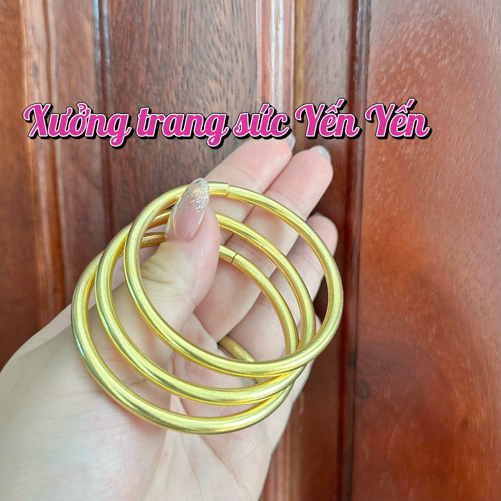 Vòng đồng thủ công, vòng đồng tròn 4li - chất iệu đồng vàng, không han rỉ Trang sức Yến Yến