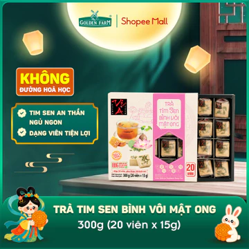 Trà Sen Bình Vôi Mật Ong Vị Á, viên nén tiện lợi, tim sen an thần ngủ ngon, vị ngọt dịu