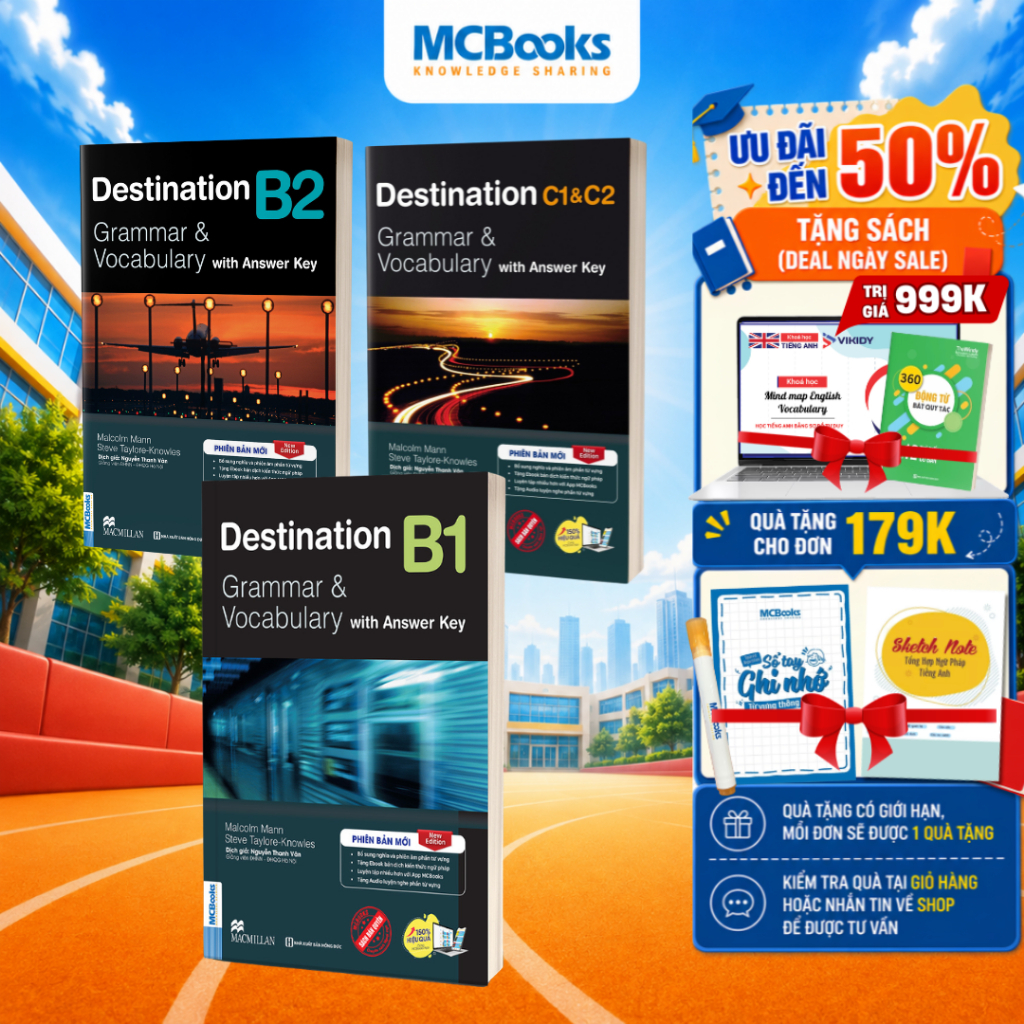 Sách - Trọn Bộ Giáo Trình Destination Grammar & Vocabulary B1, B2, C1&C2 phân loại Lẻ/combo PB 2026