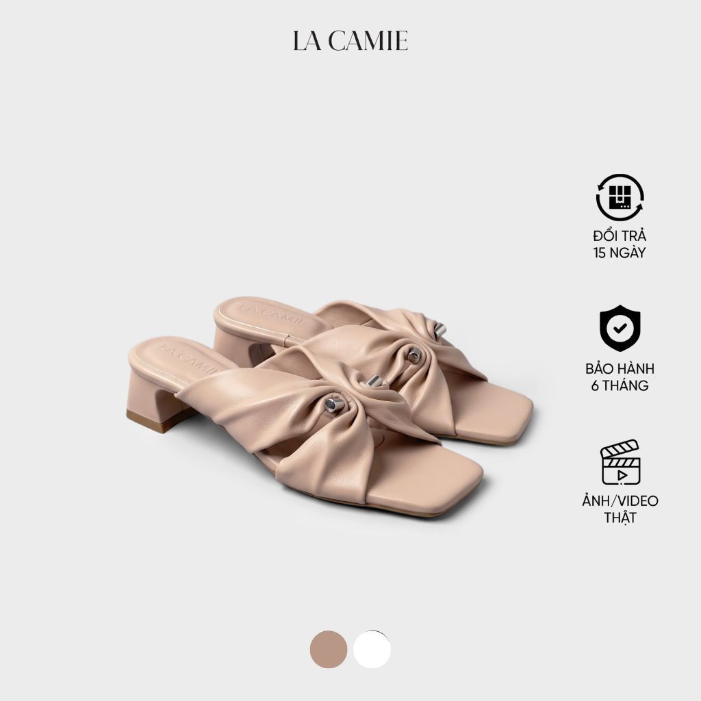 Dép cao gót được làm từ chất liệu DA MICROFIBER với thiết kế thanh lịch sang trọng thương hiệu La Camie  DC6LB0514