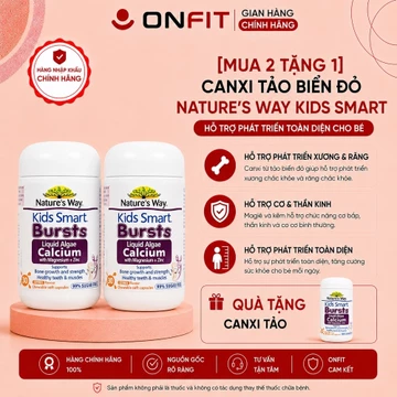 [Mua 2 Tặng 1] Canxi tảo biển đỏ Nature's Way Kids Smart - Bổ sung canxi cho bé từ 7 tháng tuổi | Liệu trình 3 tháng