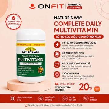 Vitamin Tổng Hợp Hữu Cơ Nature’s Way Complete Daily Multivitamin, Bổ Sung 19 Loại Vitamin, Khoáng Chất
