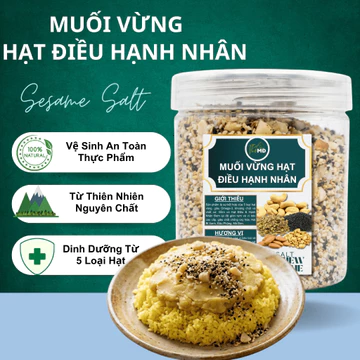 Muối Vừng Hạt Điều, Hạnh Nhân, Mè Đen, Bí Xanh, Đậu Phộng Mix 5 Loại Hạt Cao Cấp Healthy Food TheMĐ