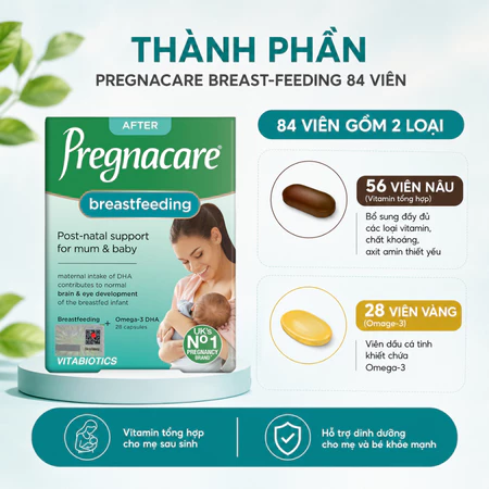 Pregnacare Breast Feeding Vitamin Cho Mẹ Sau Sinh Lợi Sữa Bổ Sung Canxi, Sắt, Omega 3