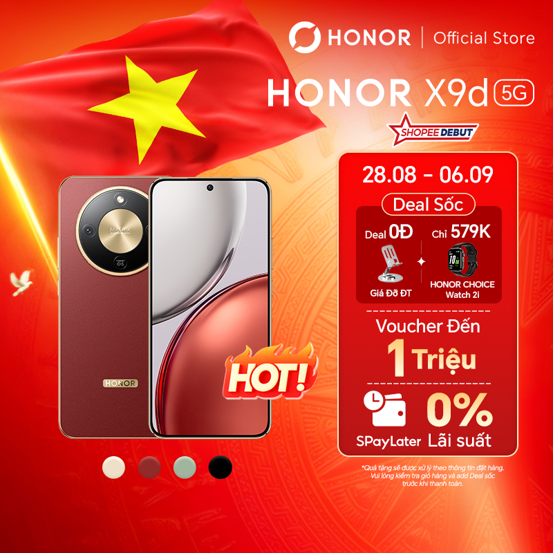 [ƯU ĐÃI ĐỘC QUYỀN] Điện Thoại HONOR X9d 5G 8GB/12GB + 256GB/512GB | Pin 8300mAh | Camera AI OIS 108 MP| BH 24 Tháng