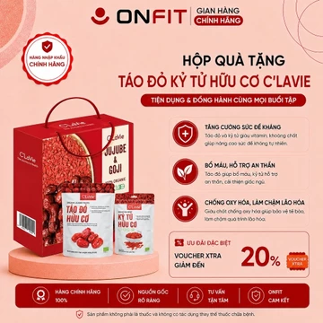 Hộp Quà Tặng Táo Đỏ Kỷ Tử Hữu Cơ C'Lavie (Combo Kèm Hộp) Chứng Nhận Hữu Cơ EU, Tốt Cho Sức Khỏe | ONFIT