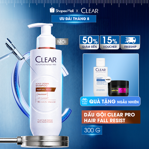 [MỚI] Dầu Gội Chuyên Dụng Giúp Tóc Trông Dày Hơn Clear Pro Hairfall Resist 300G
