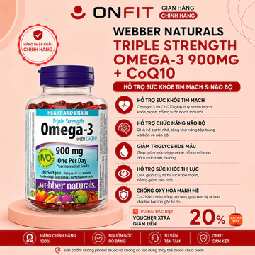 Webber Naturals Triple Strength Omega3 Coq10 (80 Viên) Hỗ Trợ Sức Khỏe Tim Mạch Và Trí Não | ONFIT