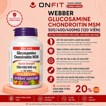 Viên Uống Xương Sụn Khớp Webber Naturals Glucosamine Chondroitin MSM (120 Viên) ONFIT