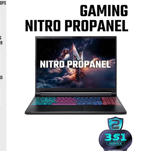 Laptop Acer Gaming Nitro ProPanel AN16S-61-R193 (R9 365/16GB DDR5/512GB/RTX 5070 8GB/16" 2K 180Hz/Win 11/ĐEN)